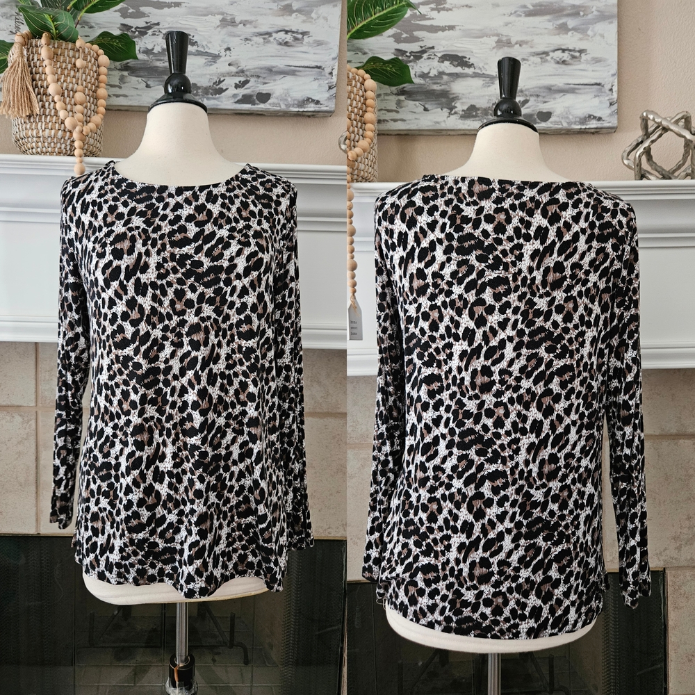 Mario Serrani Animal Print Blouse M